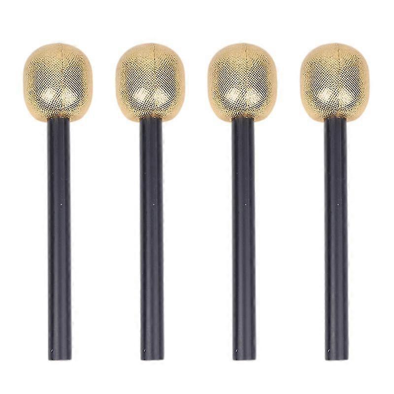 4pcs Microfones Simulados Plástico Simulado Microfone Falso Brinquedos de Microfone (Dourado)