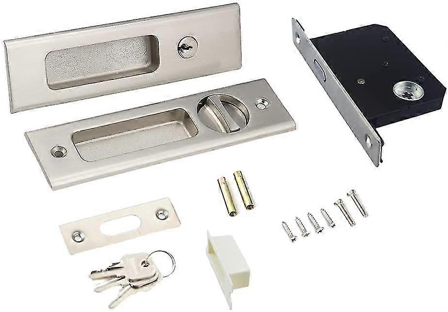Sliding Door Lock Invisible Recessed Handle Latch Pocket Sliding Door Lock For Wood Furniture Hardware Happy H