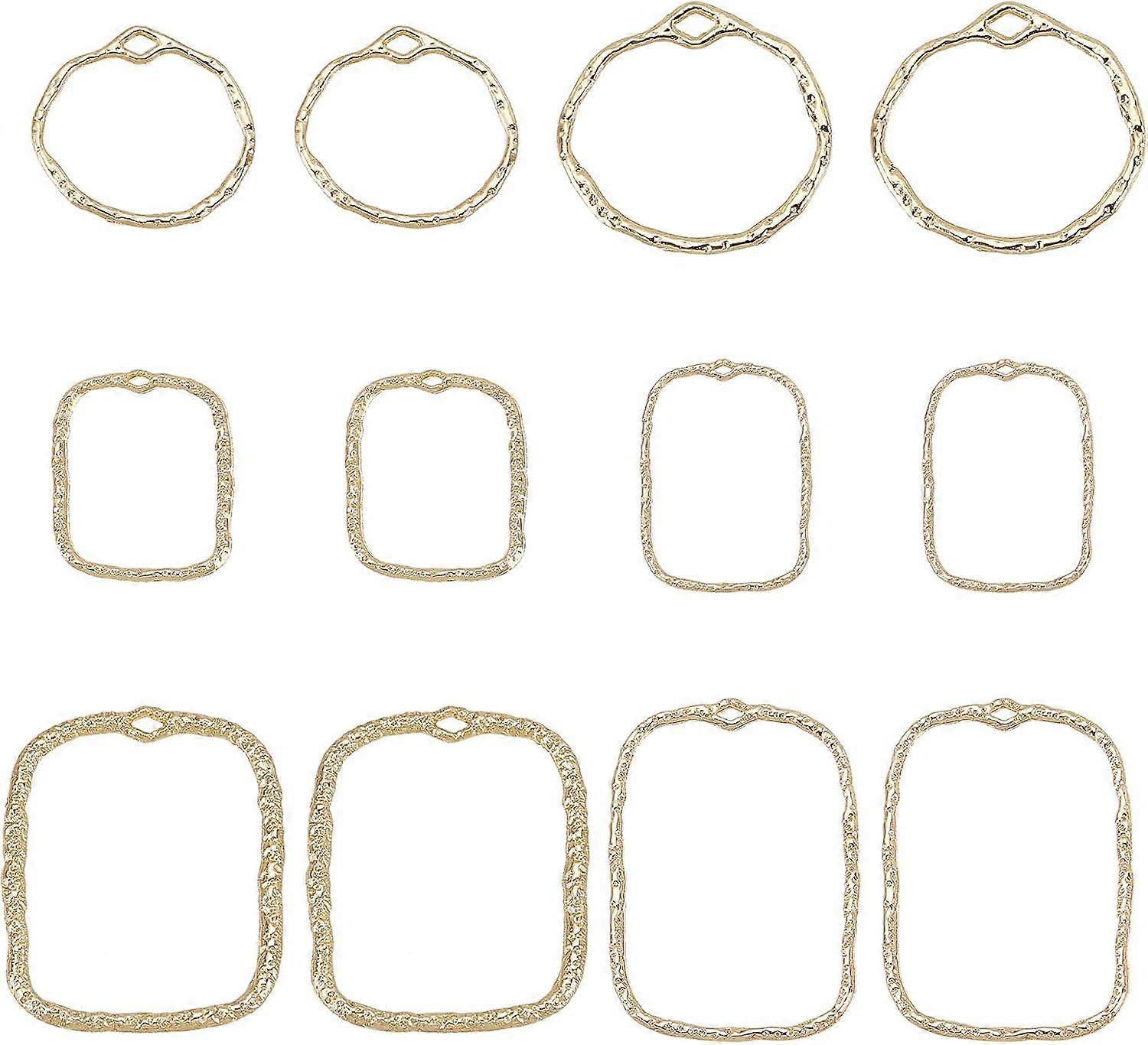 1 Box Open Back Bezel Charms Round Linking Circle Charm Blanks Pressed Flower Frame Hollow Charms Blank Charms for Jewelry Making Charms Epoxy UV Resi