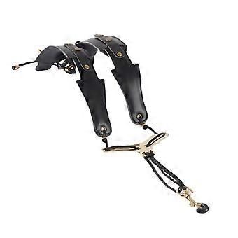 Professional Saxophone Leather Double Shoulder Neck Strap Adjustable Harness for AltoSopranoTenor Sax Instrument Accessories