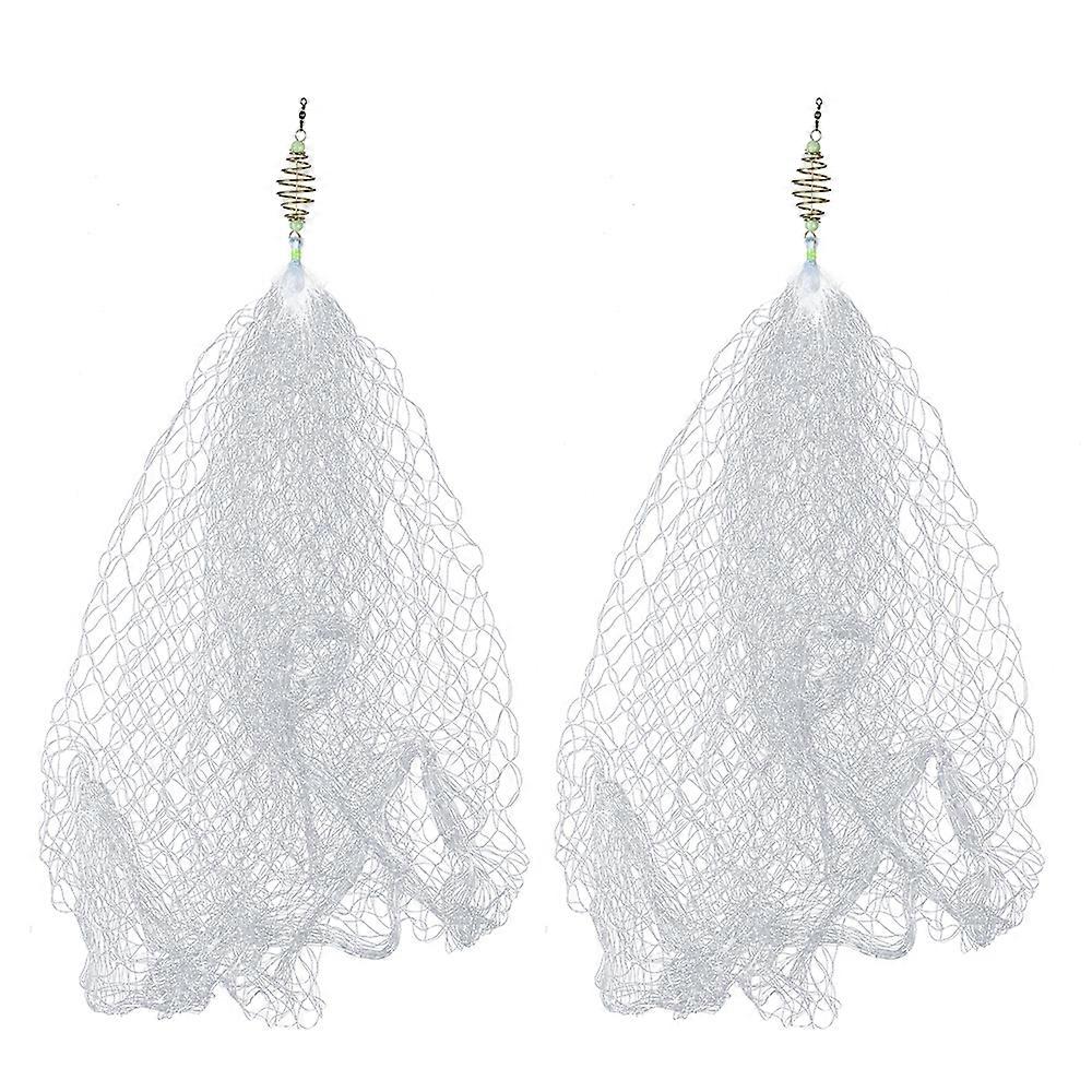 2pcs Copper Spring Shoal Fishing Netting with Luminous Beads Mesh Net for Night Fishing Fishing Tackle