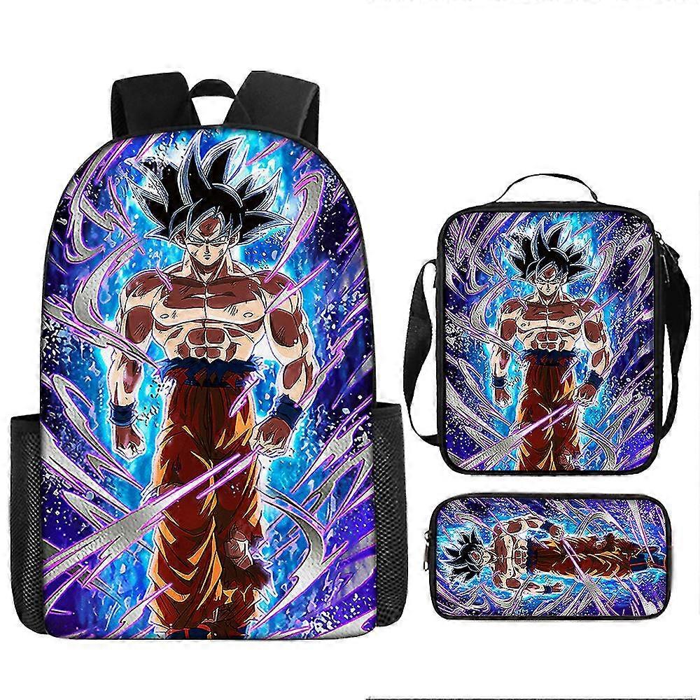 Dragon Ball Printed Student Backpack Σετ τριών τεμαχίων (σακίδιο + τσάντα γεύματος + μολυβοθήκη)