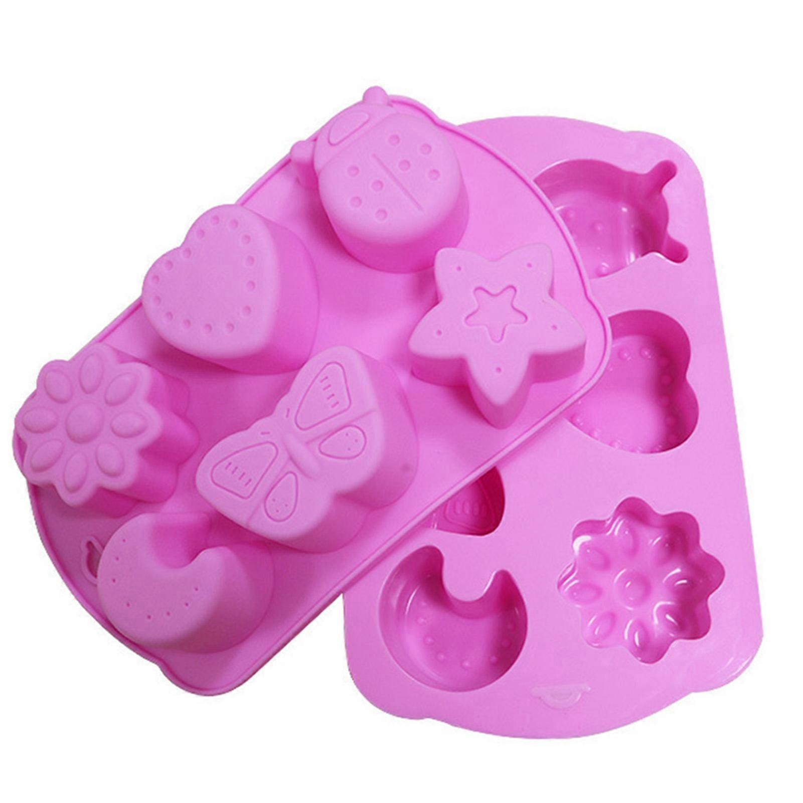 6 Zellen Bug / Stern / Herz Soft Schablone DIY Craft Pudding Seife Silikon Casting Die