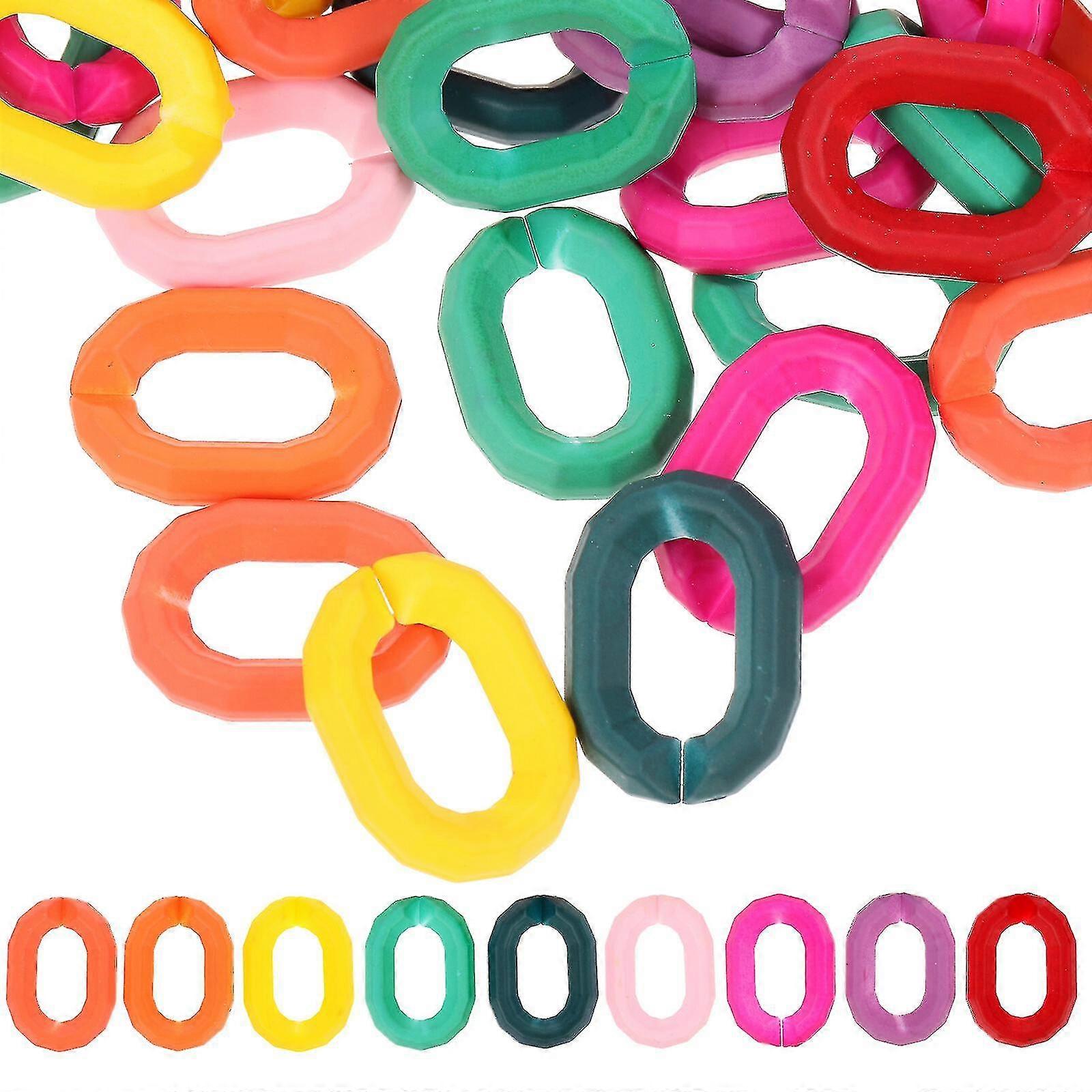 50pcs Acrylic Linking Rings Quick Link Connectors Open Link Rings For Diy Purse Strap Chain