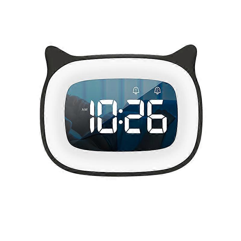 Rechargable Digital Alarm Clock Night Light Touch Snooze Always-on Display Desktop Table Clock 12/24H Dual Alarm Music LED Clock