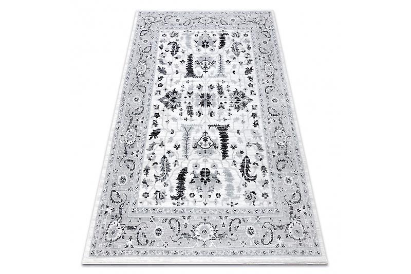 Tæppe ARGENT - W7039 Blomster grå / sort