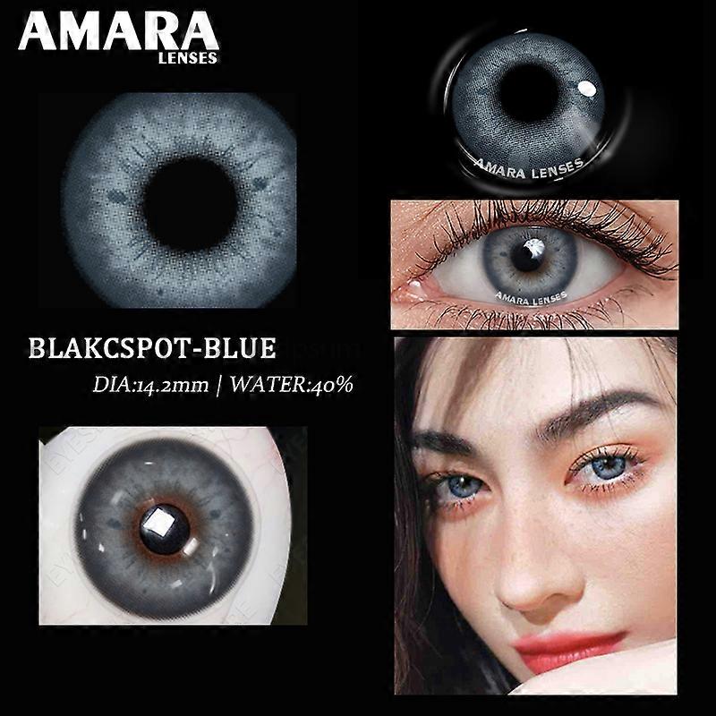 عدسات لاصقة ملونة طبيعية للعيون BLACKSPOT عدسات ملونة زرقاء عدسات لاصقة خضراء مكياج الجمال تلميذ جميل أسود