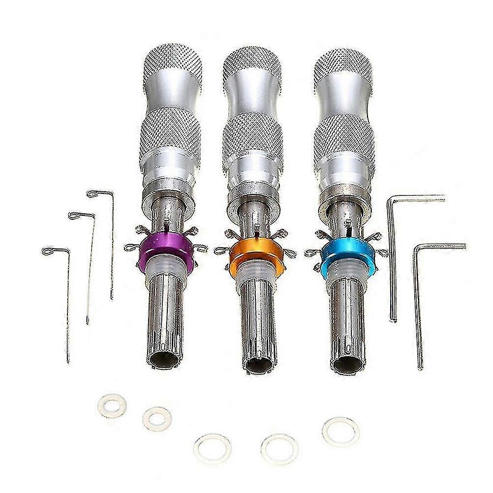 3pcs Locksmith Tools 7 Pin Advanced Lengthened Tubular Lock Pick Set For Padlock Tool Cross Pick Tubular Pick (random Color)