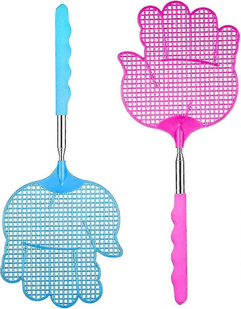 2 Pieces Acsergery Fly Swatter, Extendable Fly Swatter, Strong Manual Fly Swats Gift