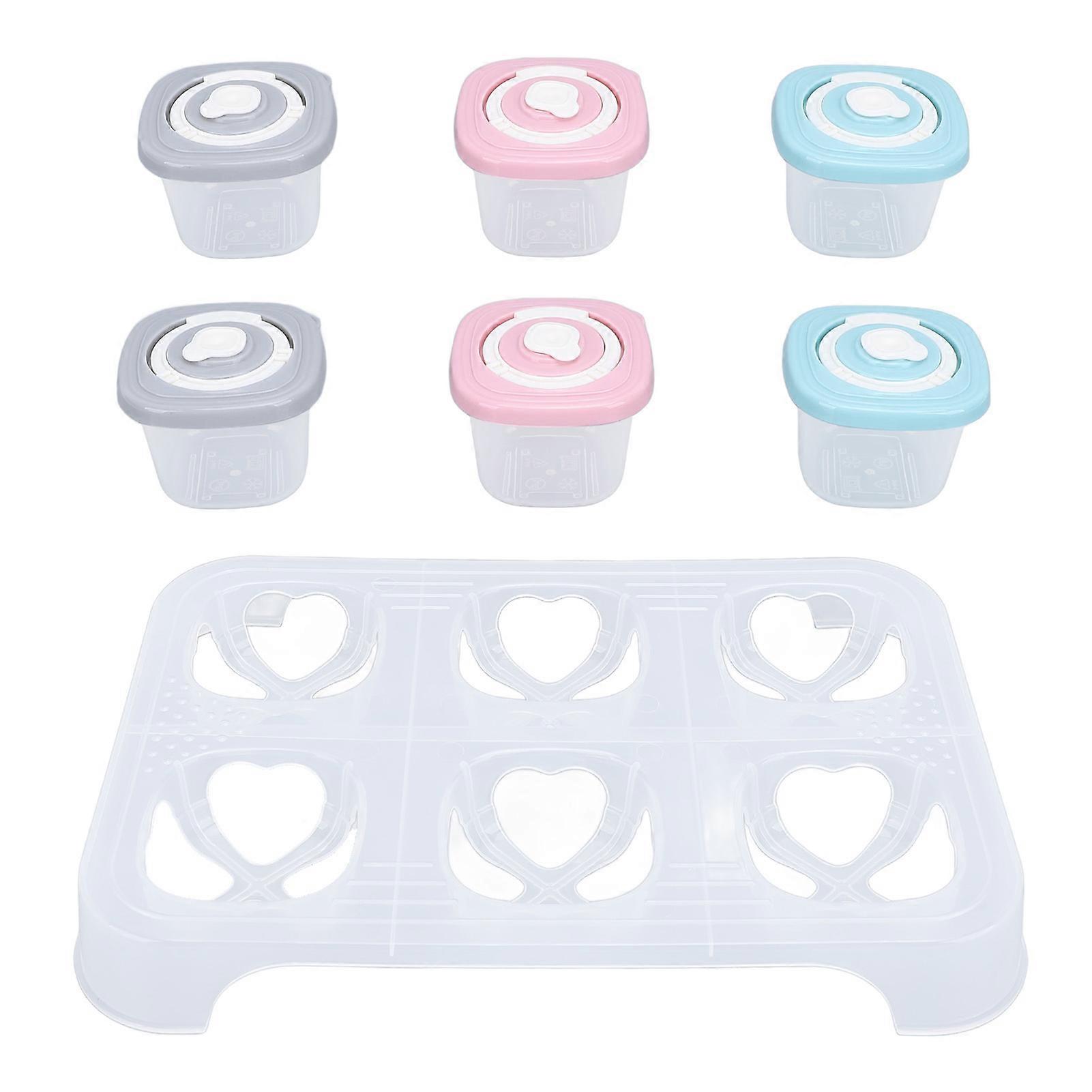 6PCS 120ml Baby Food Containers Complementary Food Sealing Storage Box Reusable Small Container for Toddler