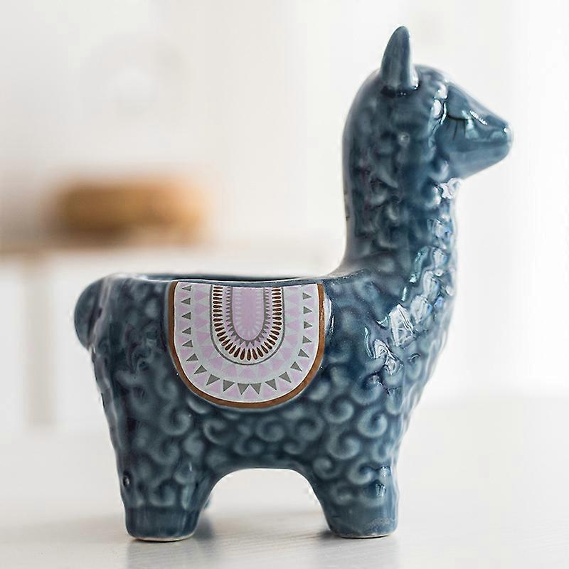 Table Living Room Decor Ceramic Alpaca Flower Pot
