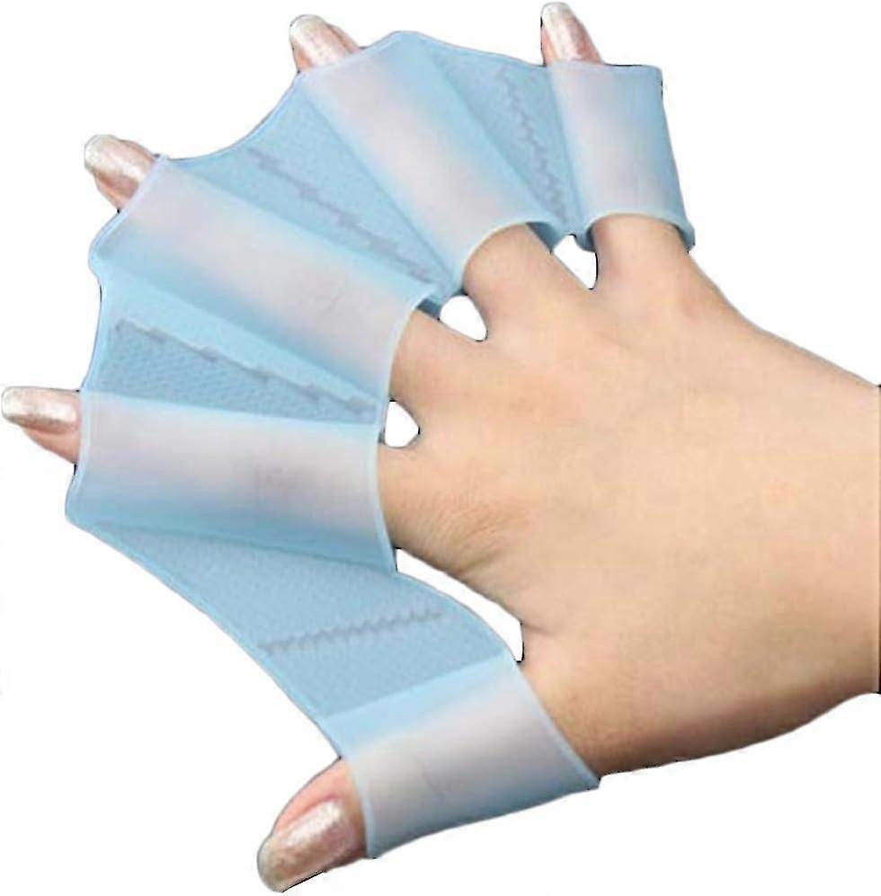 1pair Silicone Webbed Swimming Gloves Swimming Finger Webbed Gloves Flippers Fins Paddle Frog Hand Swimmers Web Training  Swim Webbed Gloves Size M