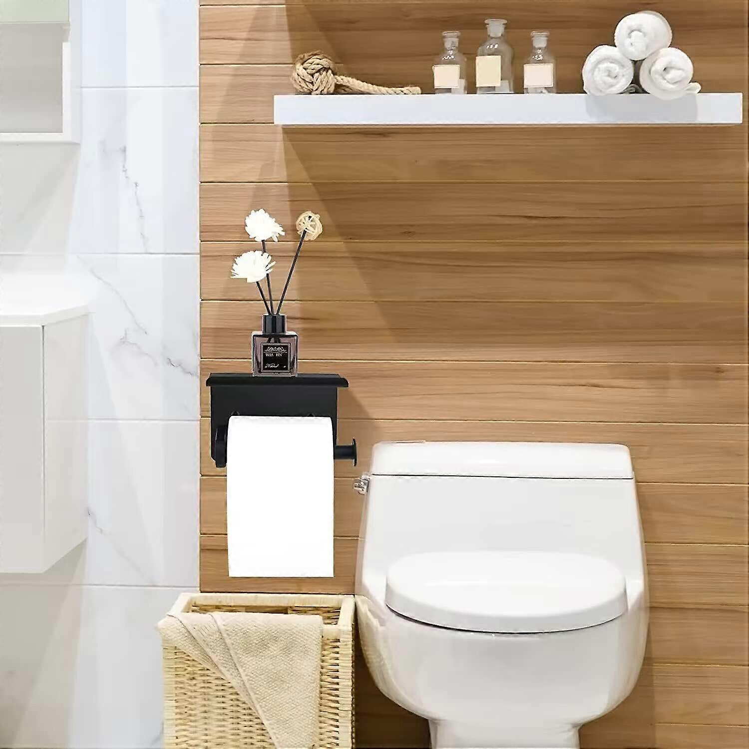 Toilet Paper Holder, Toilet Paper Holder with 2 Towel Holders, Toilet Paper Holder with Shelf ...