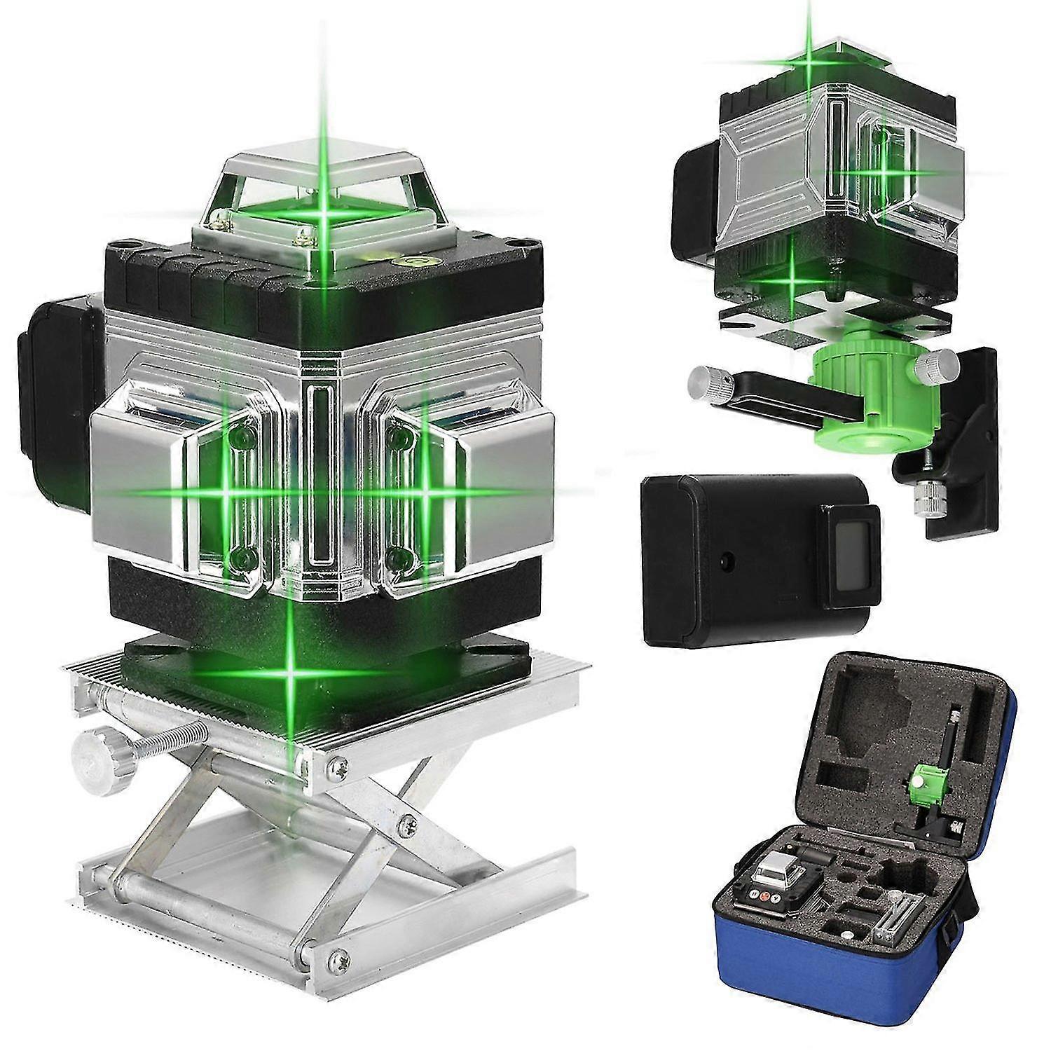 Laser Level 16 Lines Green Laser Level 3-degree Self Leveling Tool with Horizontal and Vertical Obli