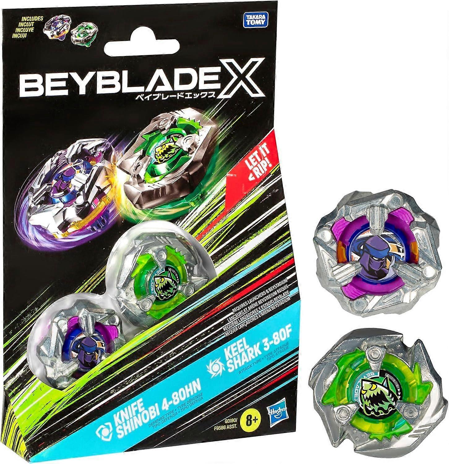Beyblade X Dual Pack Knife Shinobi 4-80HN (Defense) & Keel Shark 3-80F (Attack)