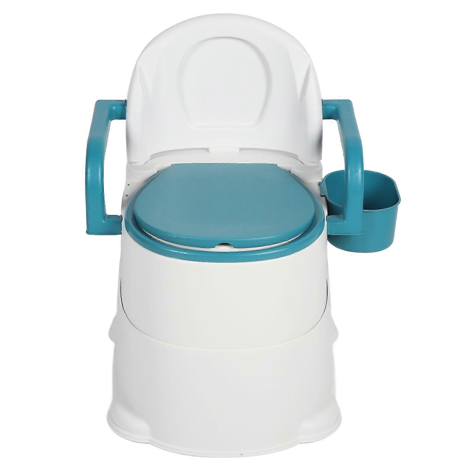 Bedside Commode Toilet Prevent Slip Soft Seat Pad Wide Armrests PU Backrest Portable Toilet Chair for Home Use