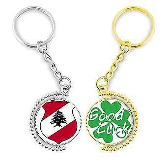 Lebanon Asia National Emblem Key Chain Ring Accessory Couple Keyholder Lucky