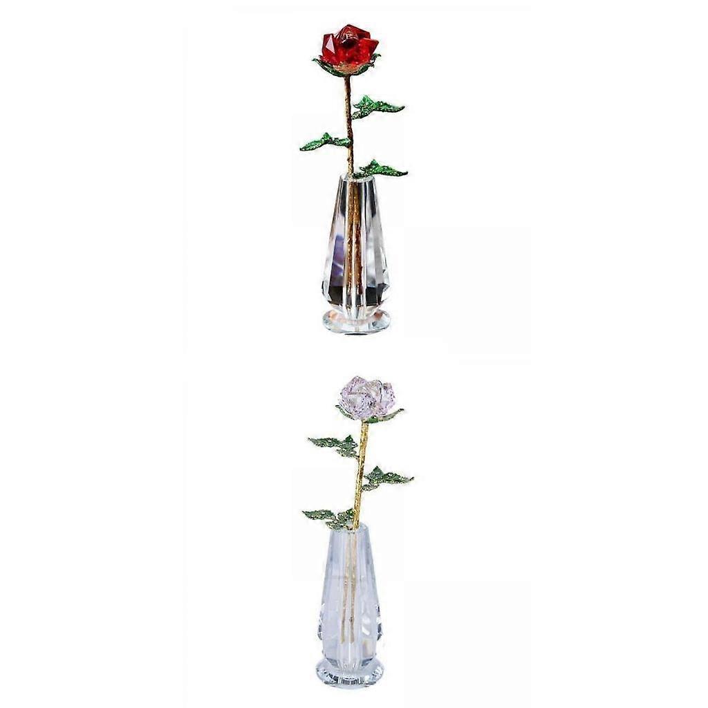 結婚式の妻のための2pcs人工クリスタルローズフラワー美しいギフト