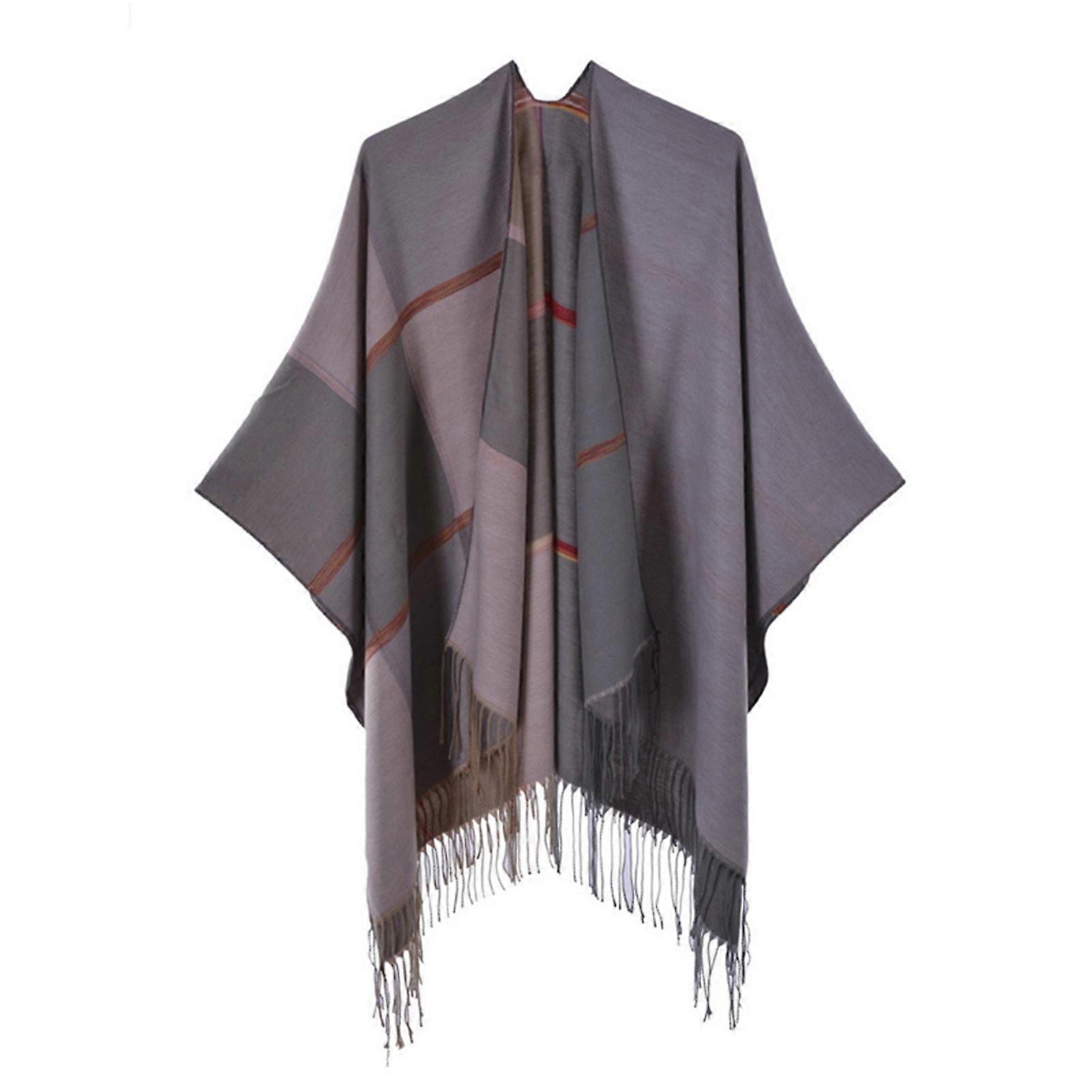 Poncho Capes with Tassel Women's Classic Shawl Wraps Cardigans Loose Open Front Elegant Blanket
