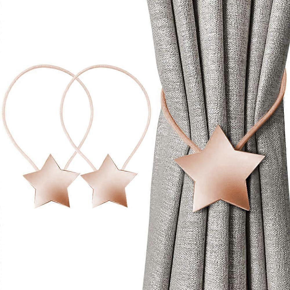 Magnetic Curtain Tiebacks Clips Decorative Rope Holdbacks, 2 Pack Tie Backs Weave Holder for Window Draperies Hold Curtains Drape Ties Backs Holdback,