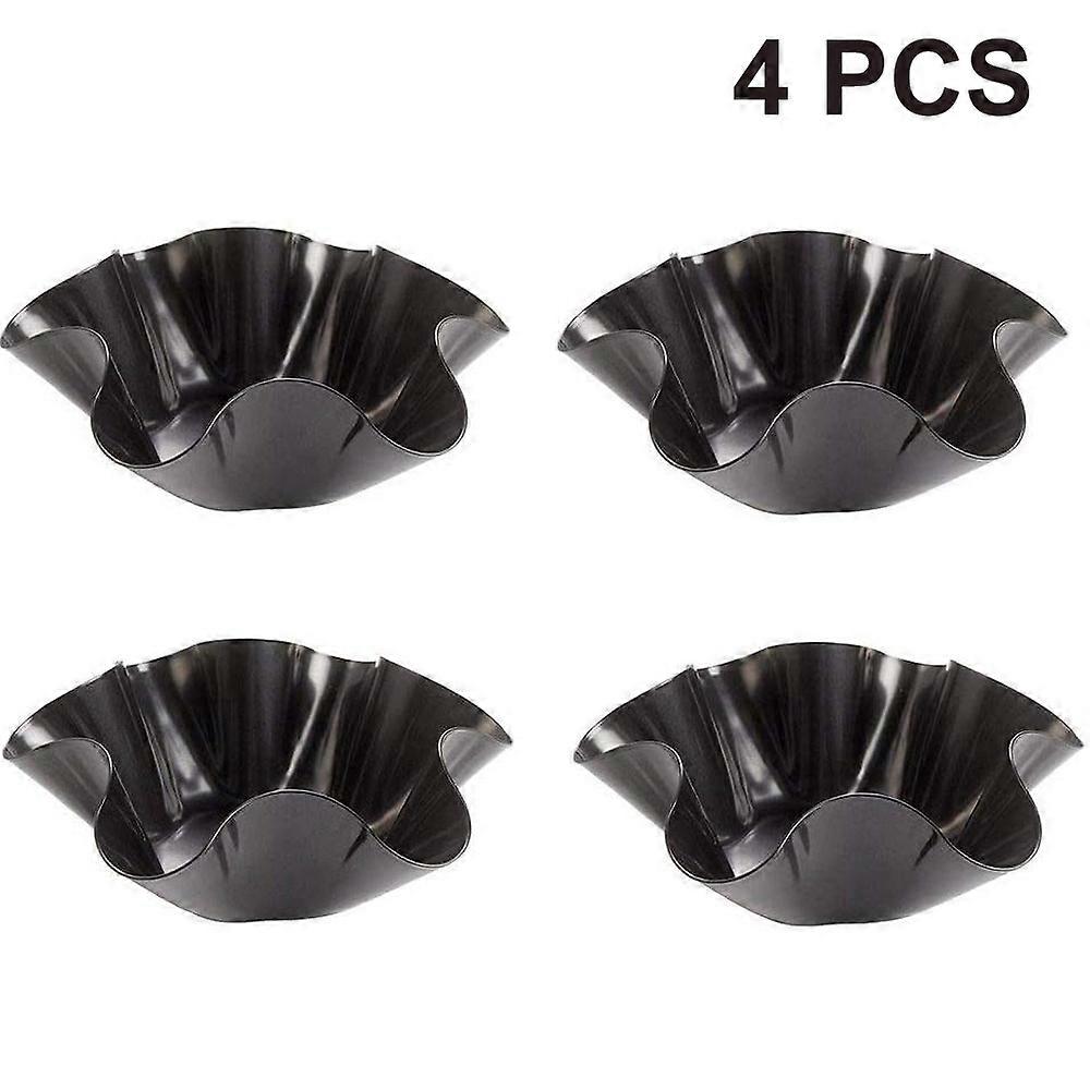 4 stk bølgede bageforme, usædvanlige bageforme, kageform med non-stick belægning, 6 tommer kulstofstål blomsterformet bageplade