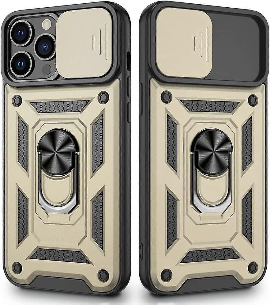 Compatible with iPhone 13 Pro Max with Slide Camera Cover & Kickstand, Built-in 360Rotate Ring Stand Magnetic Cover Case for iPhone 13 Pro Max 6.7 inc