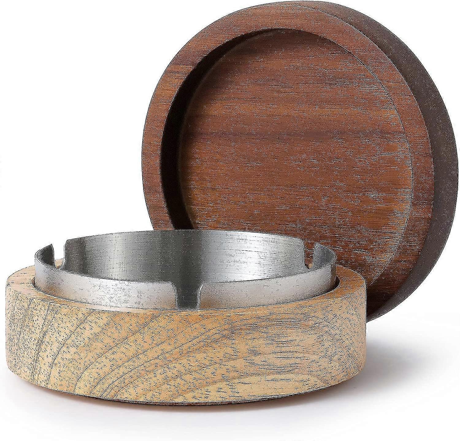 Cendrier en bois avec couvercle