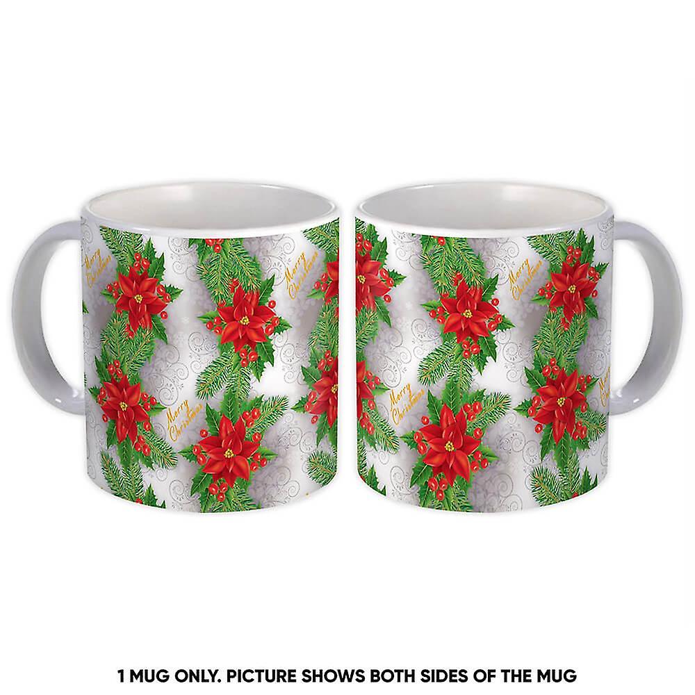 Hediye Kupa: Mutlu Noeller Pointsettia Çiçek Noel