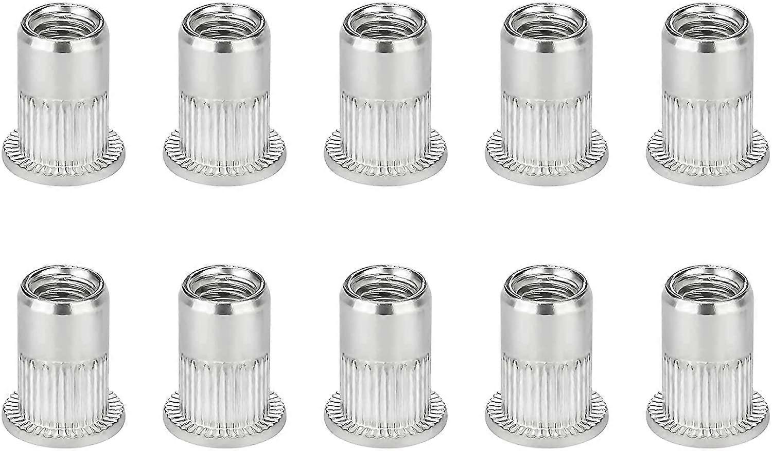 Rivet Nut Flat Head Nutsert 304 Stainless Steel [M10 10Pcs], Rivet Nuts Insert