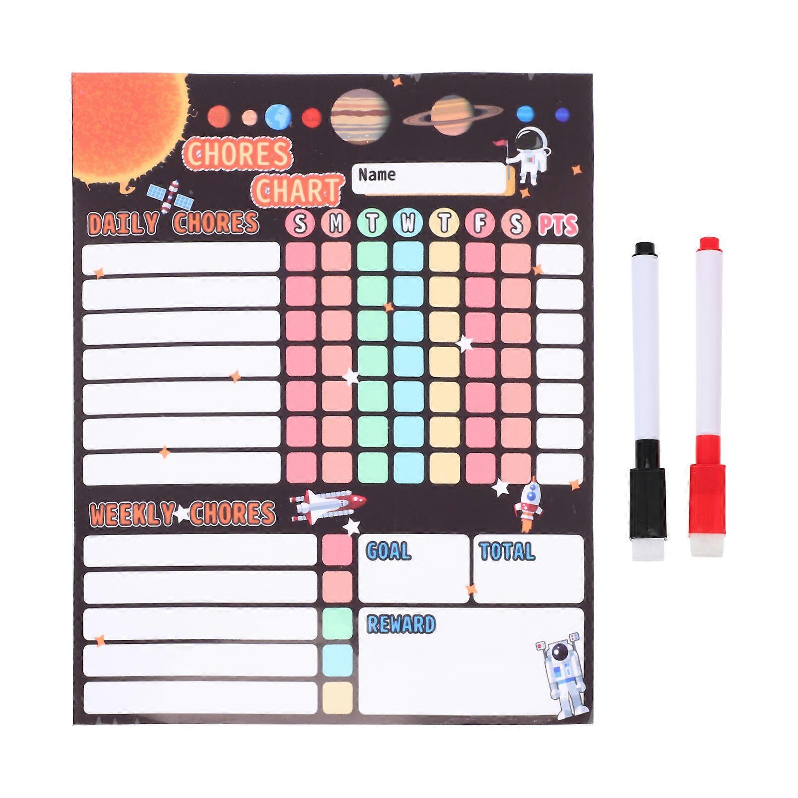 1 Set of Household Behavior Chart Reward Chart Convenient Kids Calendar