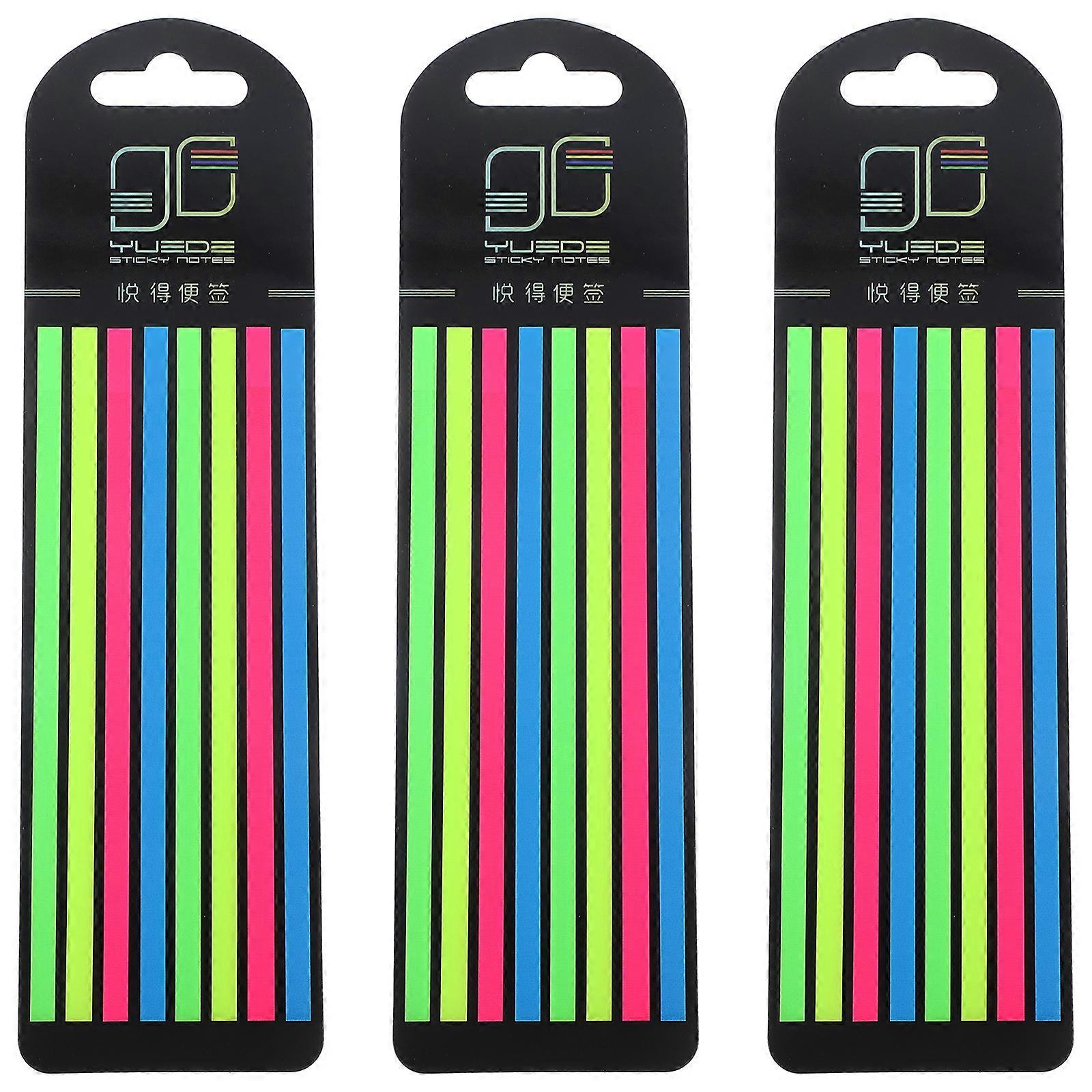 3 Boxes of Colored Notepad Fluorescence Page Markers Professional Highlight Strips