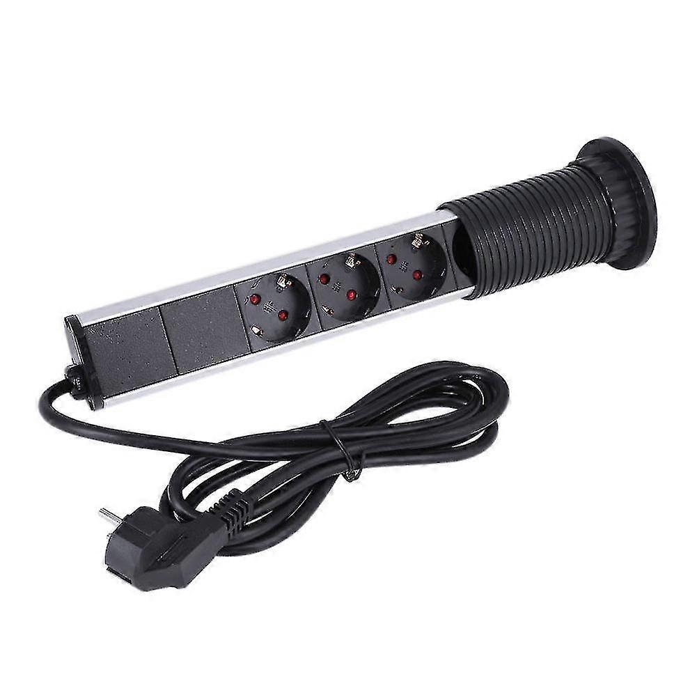 Electrical Tensile Power Outlet with USB Popup Socket for Worktop Desk and Home - EU Plug 250V