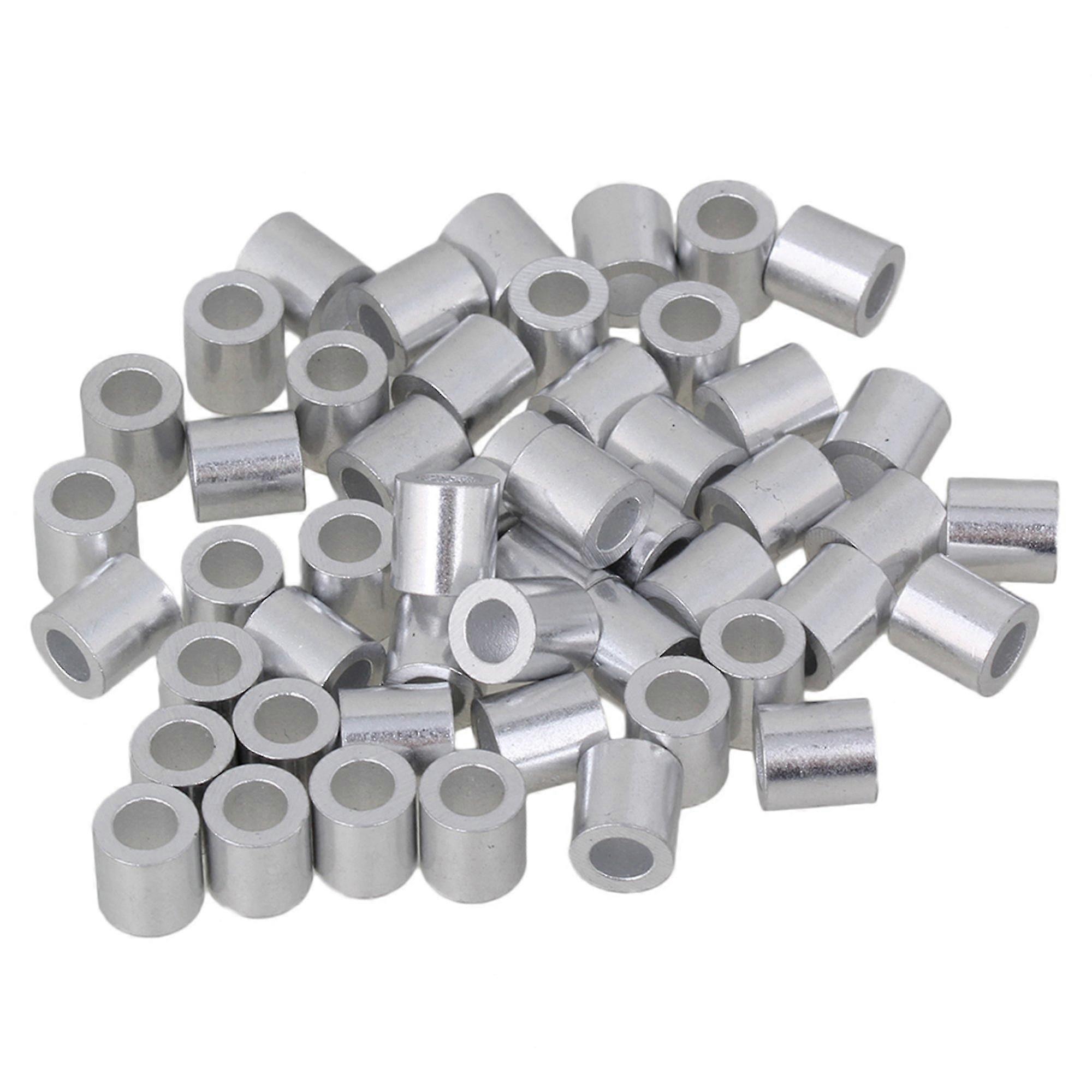 50 Pieces 0.4cm Wire Ropes Cable Crimping Round Holes Ferrules Loop Sleeve