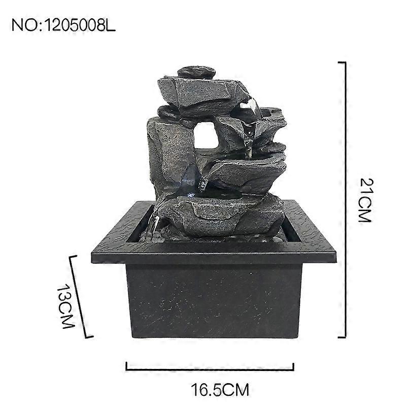 Fontaine d’eau de bureau LED Décoration intérieure Portable Table Décorative Apaisante Relaxation Zen Méditation Fontaines Cascade