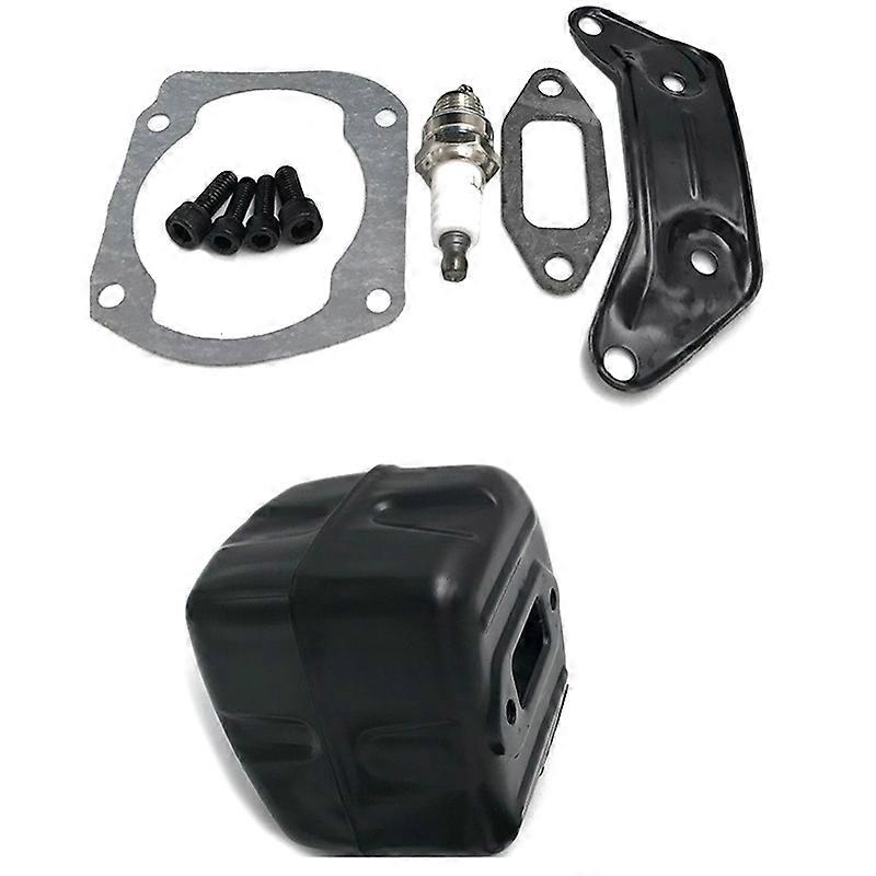 Exhaust Muffler Muffler Bracket Gasket Spark Plug Kit for 365 372 362 371 Chain Saw Replacement Par