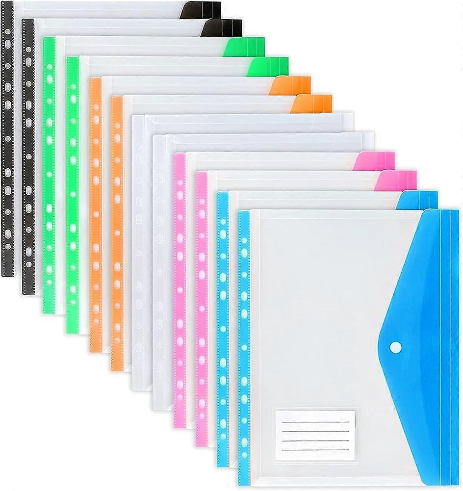 Punched Pockets A4 - Plastic Wallets 12 Pack A4 Folders Wallets Plastic Document