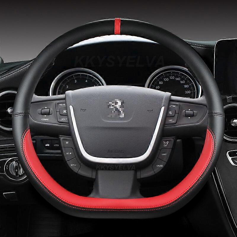 Εσωτερικό αυτοκινήτου για Peugeot 508 2011 2012-2017 2018 508 SW 2011-2018 Κάλυμμα τιμονιού αυτοκινήτου Δέρμα μικροϊνών Δ σχήμα Auto αξεσουάρ Διακόσμηση οχήματος Α