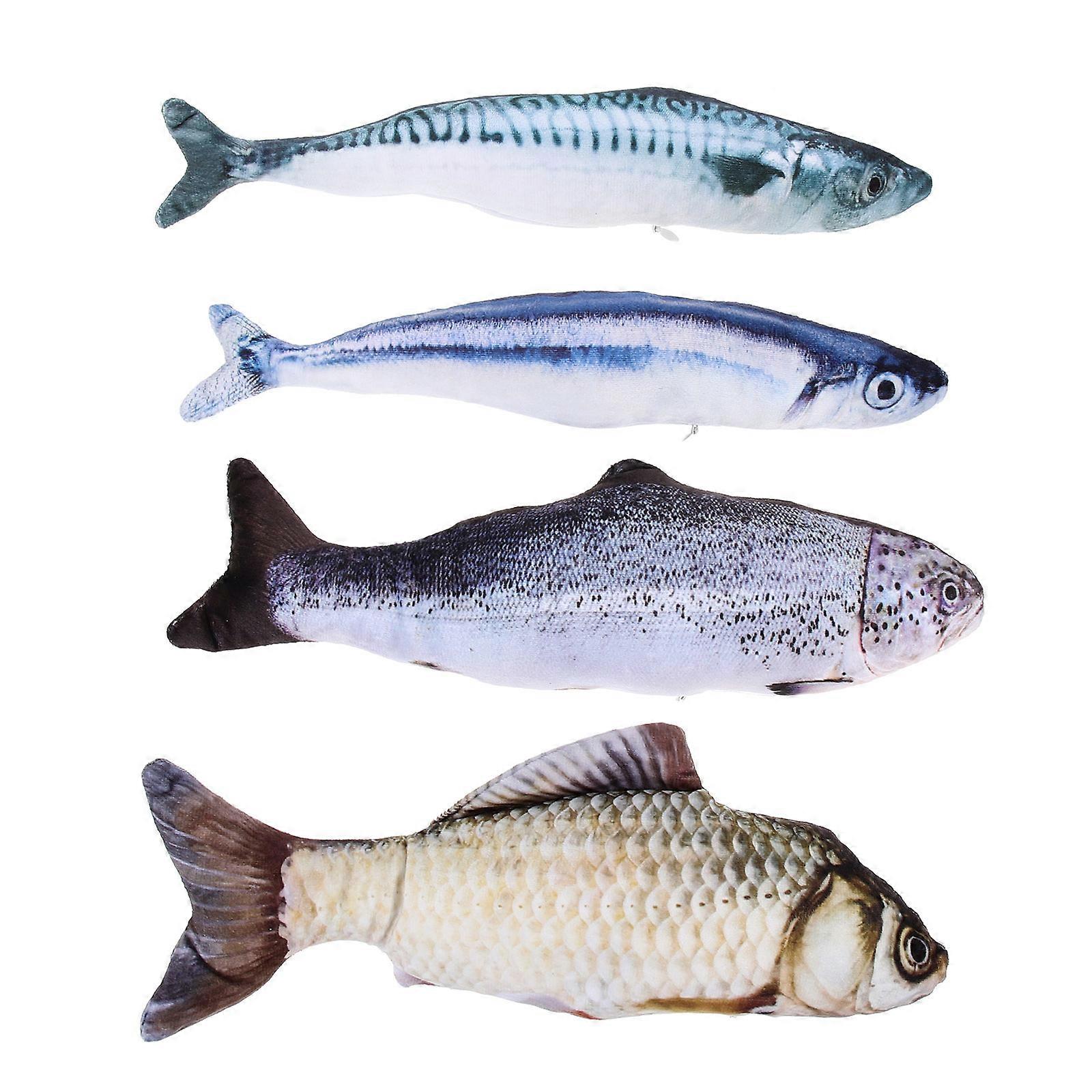 4 Pcs Puppy Chew Toy Funny Interactive Toy Lifelike Fake Fish Cat Toys Interactive Flopping Fish Toy