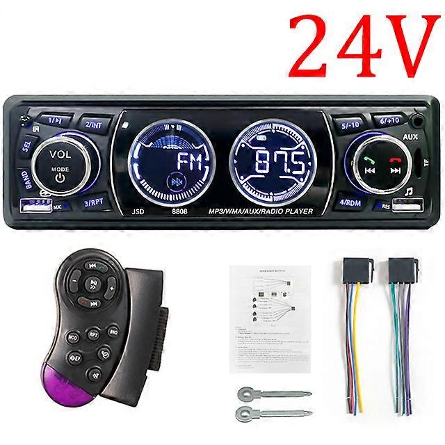 Hippcron Car Radio Audio 1din Bluetooth Stereo MP3 Player FM Receiver 60Wx4 12V Support Charging USB/TF Card With Remote Control