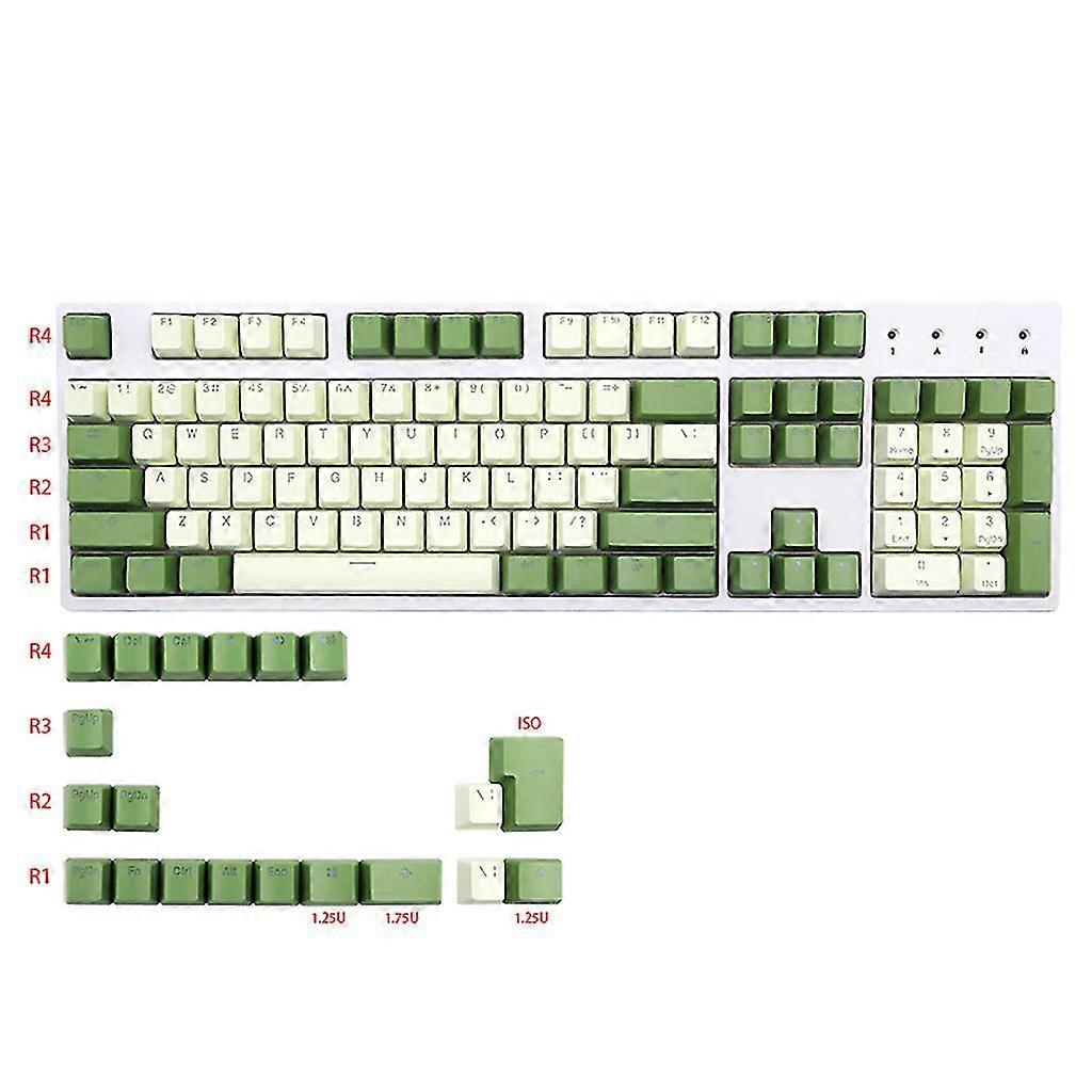 124 Key Matcha Keycap Pbt Double Shot Oem Mechanical Keyboard Keycaps Backlight