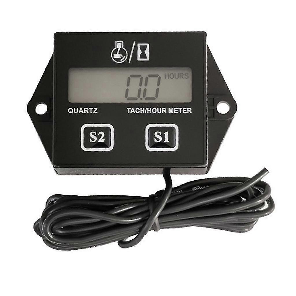 Rpm Meter Lcd Display Engine Tach Hour Meter Tachometer Gauge For Car Motorcycle