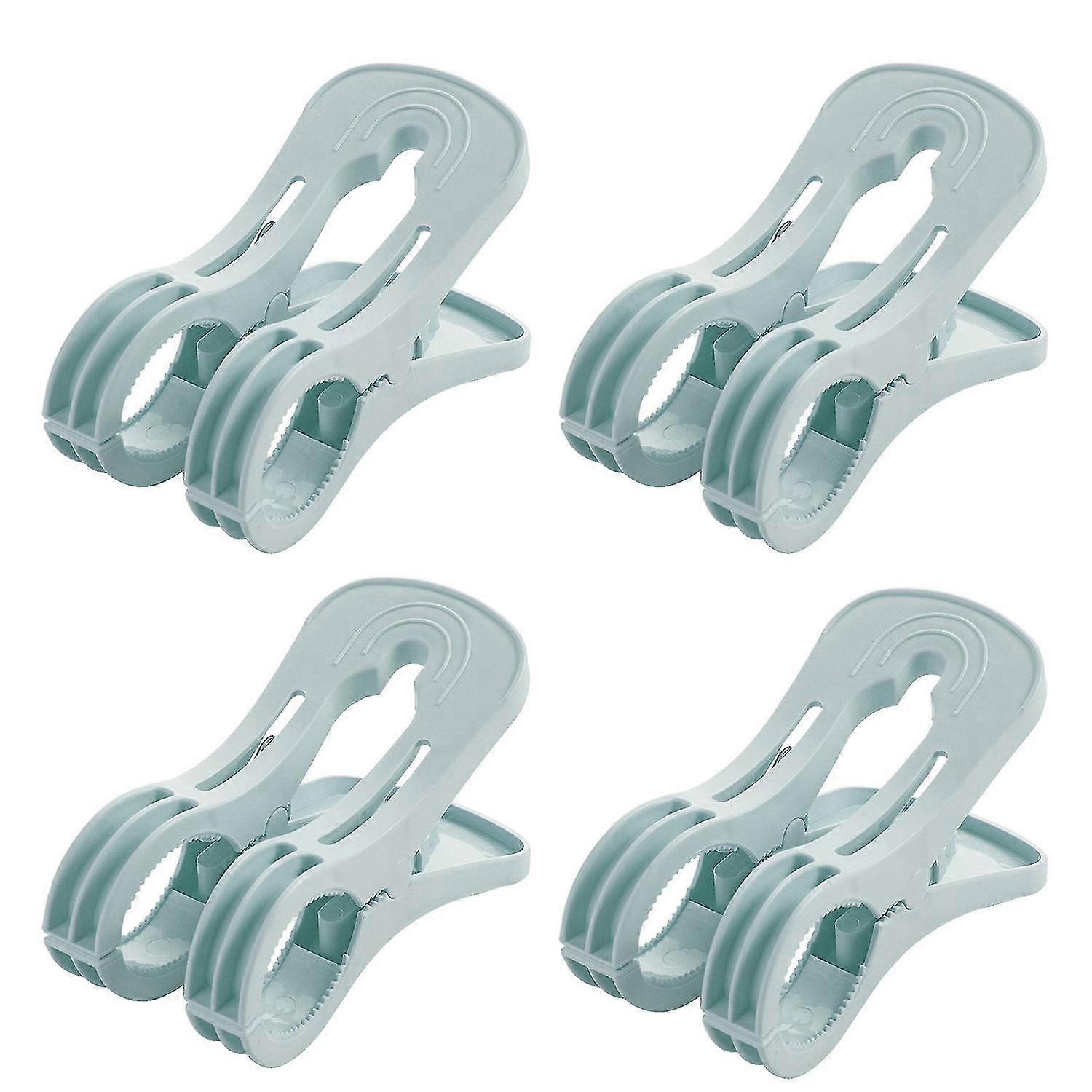 4 st / set clips plast stor fjäder tandad kant hög friktion klädklämma för hemmet