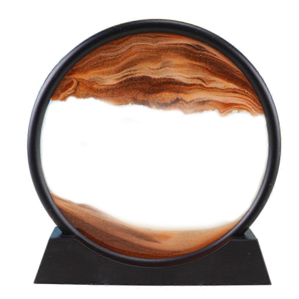 Moving Sand Art Picture Round Glass 3d Sandscape in Motion Display