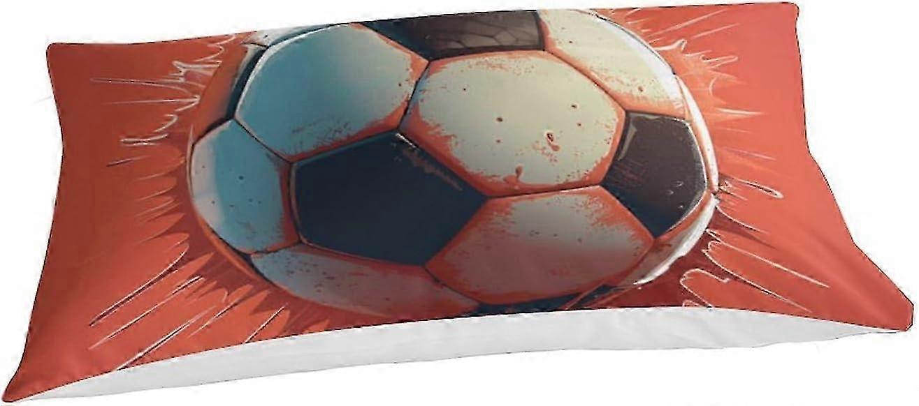 J1131 Lençóis de Futebol Conjunto de Capa de Edredão Conjunto de Cama 3D Microfibra Capa de Edredom com Fronhas, Conjunto de 2 Peças, Capa de Colcha com Zíper Lençóis BBA1