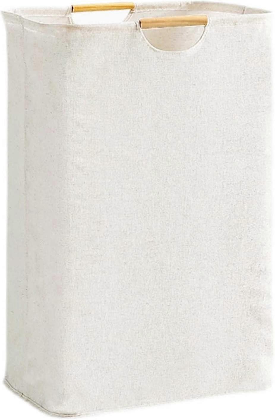 Large Foldable Laundry Basket with Wooden Handle