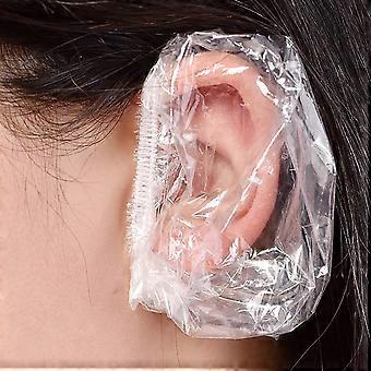 100 Pack Disposable Ear Protectors Clear Ear Covers for Shower Waterproof Shower Ear Cover, Clear Disposable Ear Protectors for Hair Dye, Shower