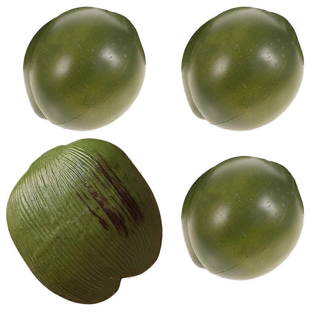 4Pcs Artificial Coconuts Simulation Coconuts Fake Fruits Model for Tropical Parties Display