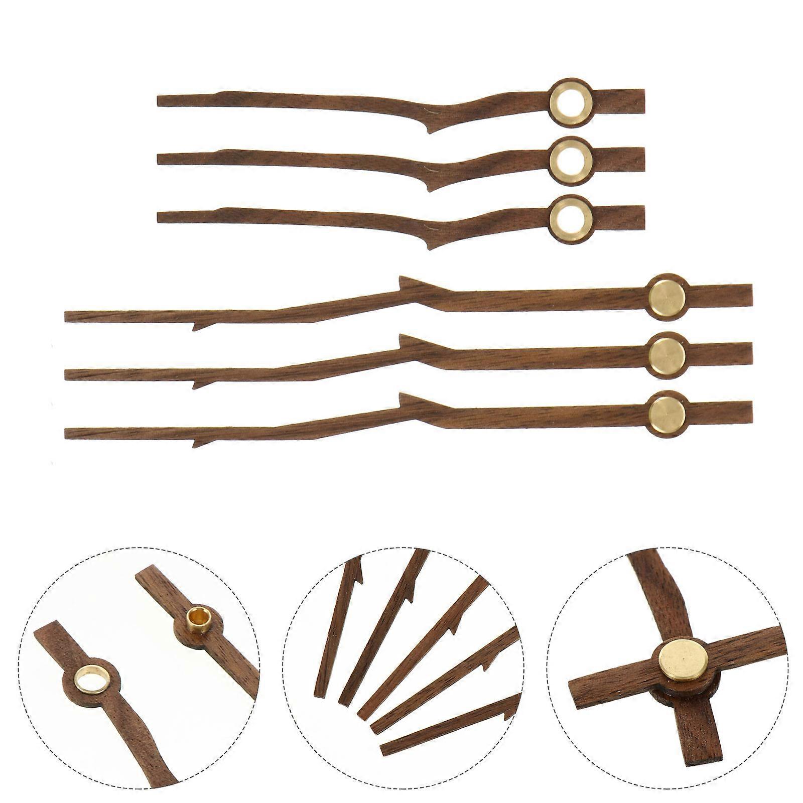 5 Sets Wooden DIY Clock Pointer Plate Replacement Clock Movement Part Clock Hand
