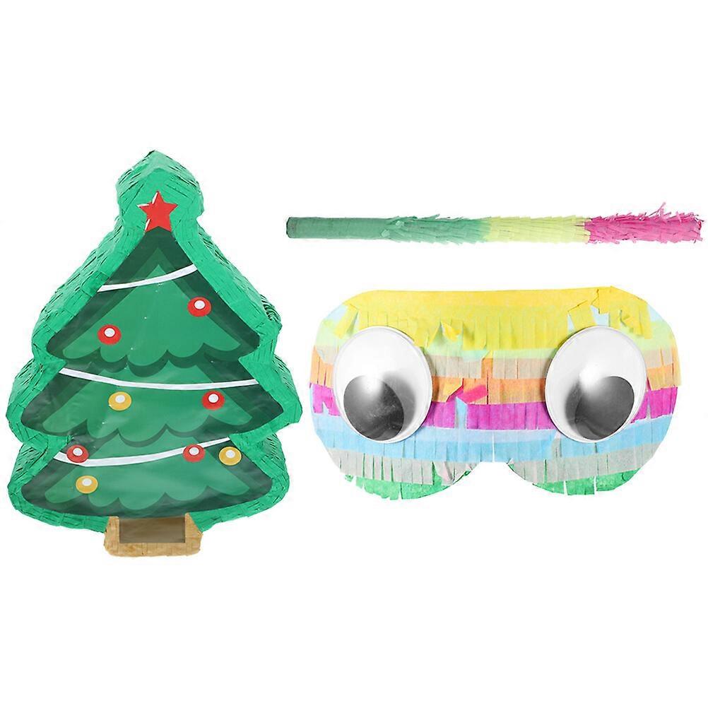 1 Set of Christmas Tree Shaped Pinata Christmas Party Pinata Decor Candy Filled Photo Prop