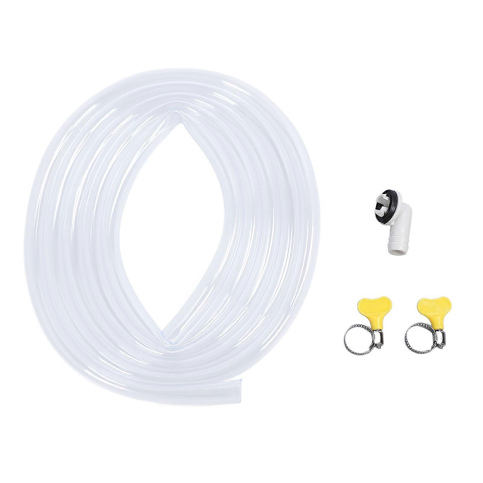 10ft Air Conditioner Drain Hose, Portable Universal Leakproof Plastic Drain Hose Kit with Connector and Clamp Replacement